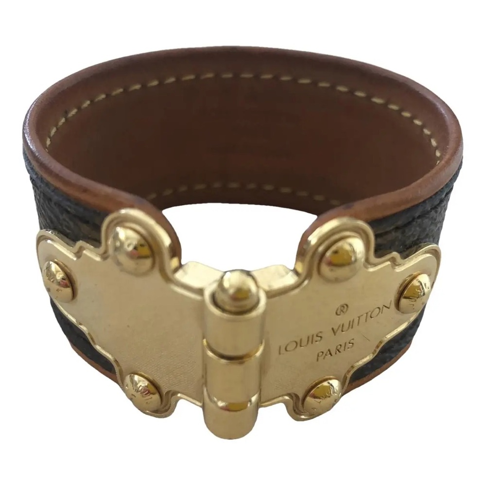 Louis Vuitton Save It Brown Monogram Canvas Cuff Bracelet 100% Authentic